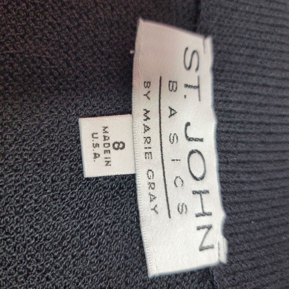 St. John Basics Santana Knit Skirt Size 8 Black Pencil Style Career Formal Wear - Picture 16 of 16